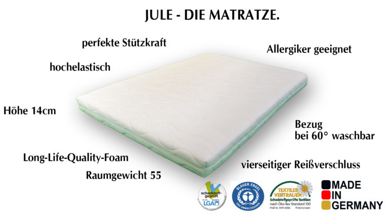 Baldiflex Matratze Für Bettsofa Brio Pronto Letto – Orthopädisch, 90x190 Cm, Mit Knick & Befestigungsbändern